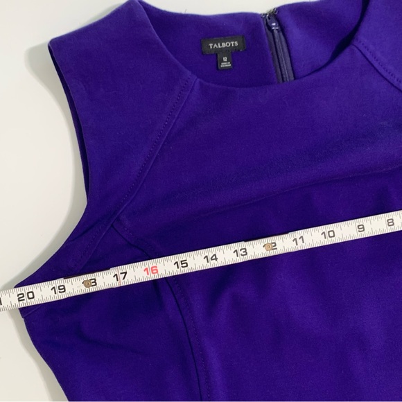 Talbots Purple Sheath Dress Sleeveless Midi Length Size 12 Career Office Church - Picture 5 of 9
